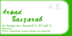 arpad baszarab business card